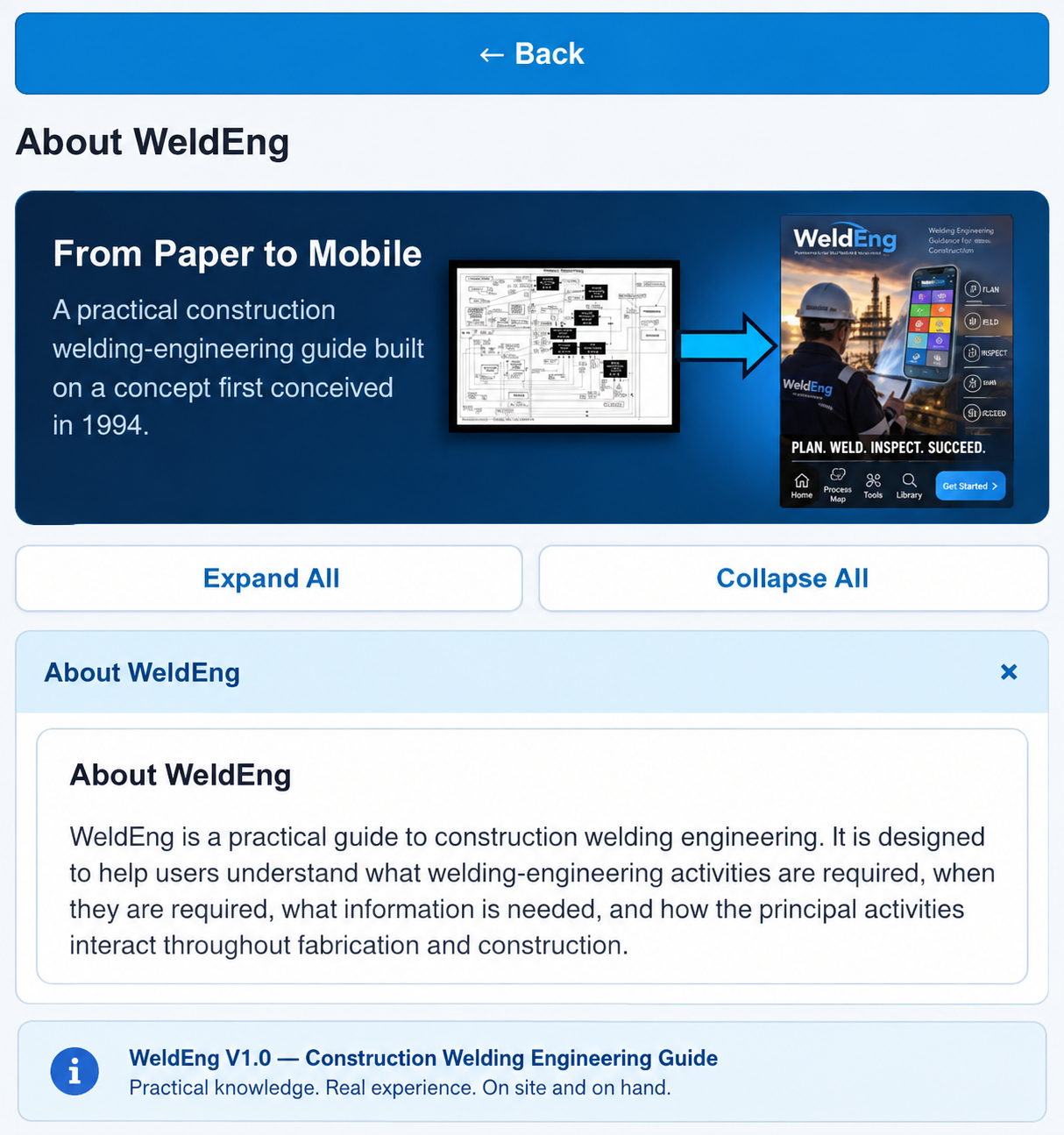 From Paper to Mobile — WeldEng development concept